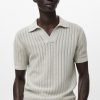Fine-knit herringbone polo shirt