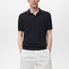 Ribbed knit polo shirt