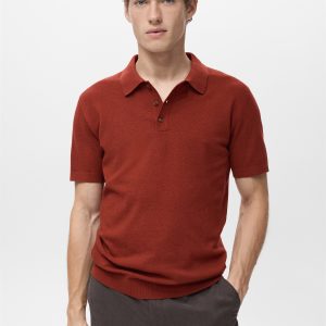 Fine-knit cotton polo shirt