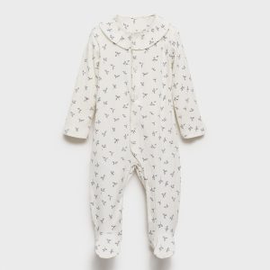 Pajamas with flowers and baby neck