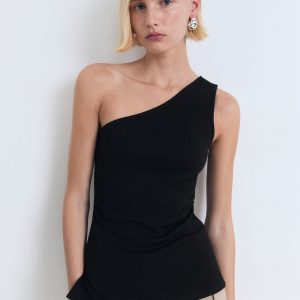 Asymmetrical draped top