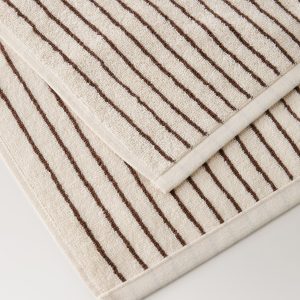 Cotton towel with two-tone stripes