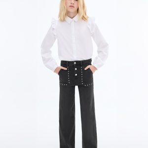 Straight-fit jeans with studs
