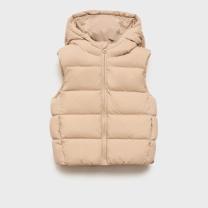 Quilted vest with hood