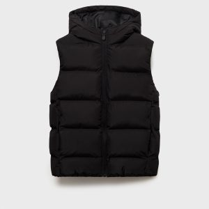 Quilted vest with hood