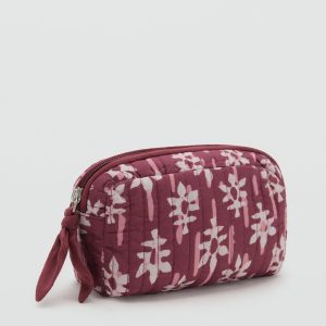 Floral-print cosmetic bag