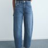 High-waisted barrel jeans