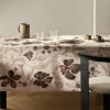 Cotton linen floral-print tablecloth for 6 to 8 diners