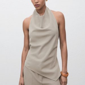 Asymmetrical open-back top