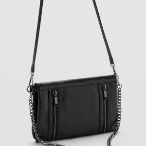 Faux-leather shoulder bag