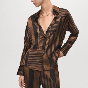 Striped satin blouse