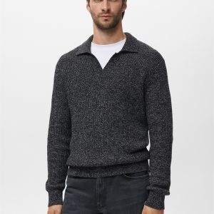 100% cotton polo-neck sweater