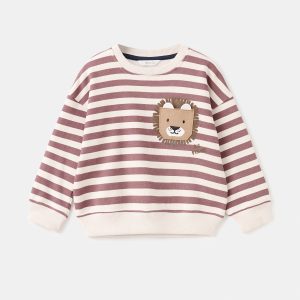 Animal-print striped sweater