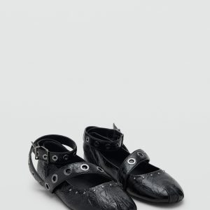 Ballet flats with studded straps