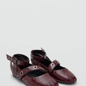 Ballet flats with studded straps