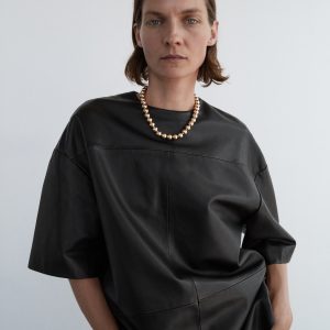 100% leather oversized t-shirt