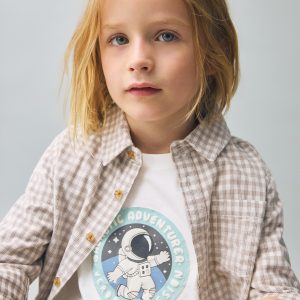 Print textured t-shirt