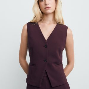 Fitted suit waistcoat