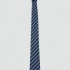 Striped silk cotton tie