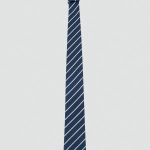 Striped silk cotton tie