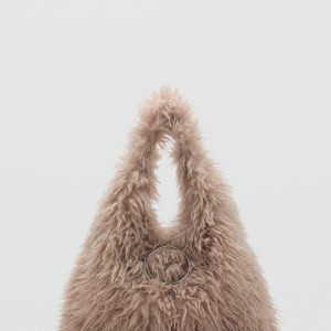 Shoulder bag with fur and hoop detail