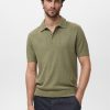 Ribbed knit polo shirt
