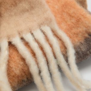 Striped scarf with fringed ends