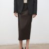 Faux-leather pencil skirt