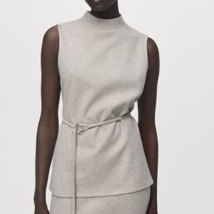 Turtleneck top with belt