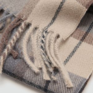 Check fringed scarf