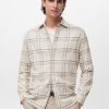100% cotton flannel check overshirt