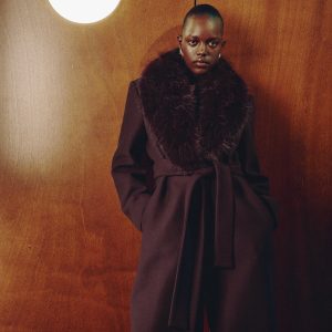 Manteco wool coat with fur collar