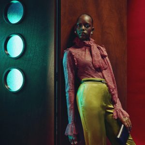 Satin straight-fit pants