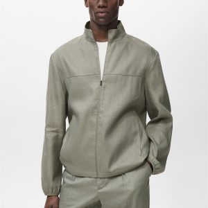 Zipper linen jacket
