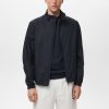 Cotton jacket with button collar