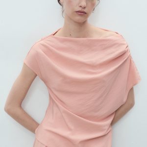 Draped asymmetrical blouse