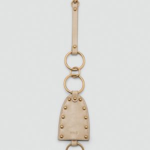 Studded faux-effect keychain