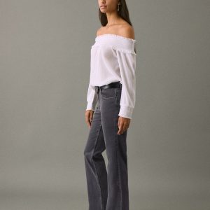 Frayed low-rise skinny jeans