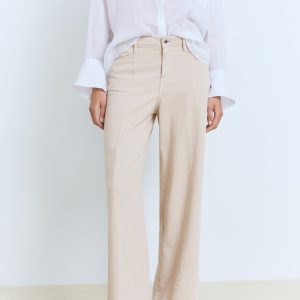 Straight-fit mid-rise denim pants