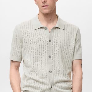 Cotton blouse with lace detail