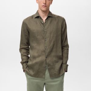 100% linen slim-fit shirt