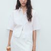 Cropped cotton shirt