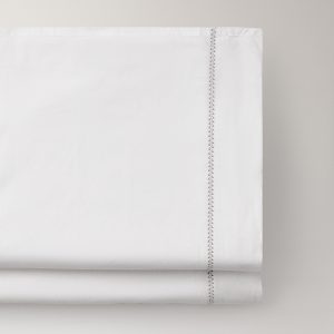 Washed percale cotton top sheet with zigzag stitching for 135/140 cm bed