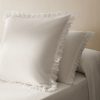 Two percale cotton pillowcases with gauze ruffle 60x60 cm