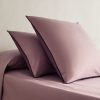 Two 200-thread count percale cotton pillowcases with contrasting overlock 50x75 cm