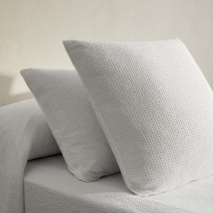 Two cotton waffle percale pillowcases 60x60 cm