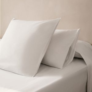 Two cotton percale pillowcases 60x60cm