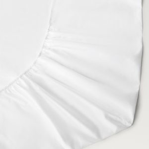 600-thread washed cotton fitted sheet for 90 cm bed
