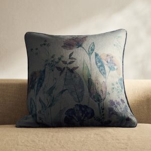 Linen floral-print cushion cover 50x50 cm