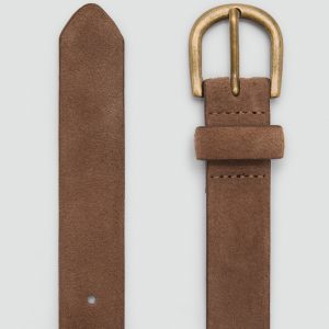 Suede leather belt